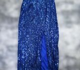 Vestido azul de lentejuelas-TALLA S