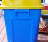 Basurero Plastico 50 litros Color Gris y Celeste