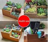 Caja Multifuncional de Madera Y Maceta