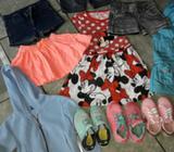 4 Pares de Zapatos Y Ropa de Niñas 5 a 7