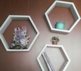 Estantes Hexagonales de Madera