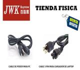 Cable De Poder Para Pc Y Para Cargador De Laptop Jwk